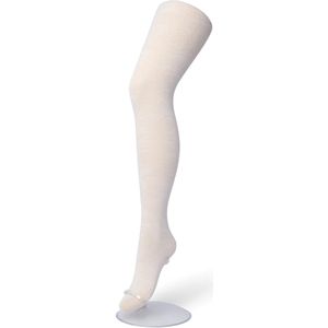 Bonnie Doon Kinder Panty met Kant maat 92/110 XS Off White - Meisjes Panty - Kanten Bloem Motief - Chique - Feestelijk - Feestdagen - Kids Panty - Zeer Comfortabel - Gebroken Wit - Crème - Ivory - BP203901.250