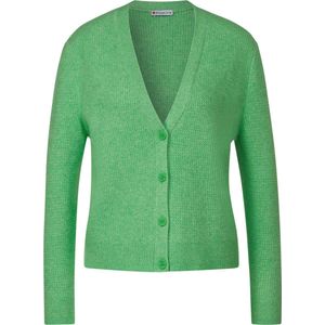Street One LTD QR v-neck cardigan Dames Vest - light spring green melange - Maat 40