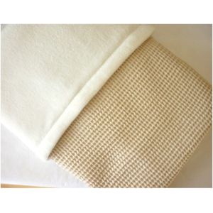 Oogappel Wafelstof Teddy Wiegdeken 75x100 cm Licht Beige-Beige