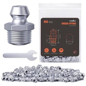 Metrische Smeernippels Set met Sleutel - 60 Stuks voor Auto, Landbouw en Industrie