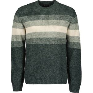 Blue seven heren - Trui 376445 groen gestreept maat L