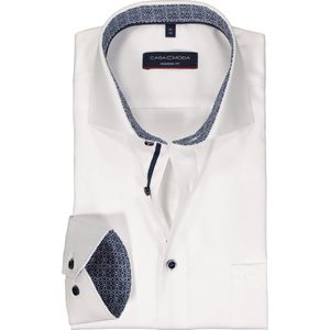 CASA MODA modern fit overhemd - twill - wit - Strijkvriendelijk - Boordmaat: 41