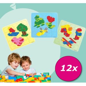 Tuf-Tuf Uitdeelcadeaus 12 STUKS Blocks mini Puzzel van 25 stukjes- Traktatie Uitdeelcadeautjes voor kinderen - Klein Speelgoed