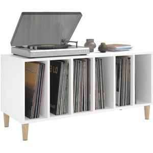 Platenspeler Meubel - LP-kast - Platenspelerkast - Draaitafelstandaard - Platenspelerstandaard - Vintage Displayplank - Wit