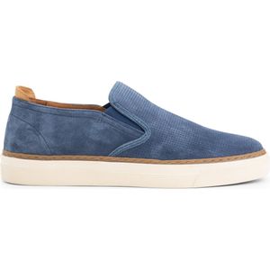 Travelin' Cleeton Leren instappers heren - Slip-On - Sneaker Espadrilles - Schoenen mannen - Blauw Leer