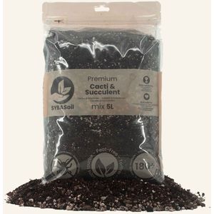 SYBASoil Cactus & Vetplant mix 5L - Turfvrije Potgrond Mix - 6 Maanden Voeding