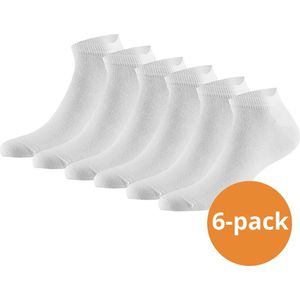 Apollo - Sneakersokken Basic Bamboo - Wit - 6 paar Bamboe Sneakersokken