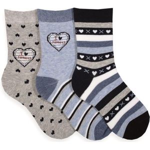 Kindersokken hartjes - prijs per 3 paar