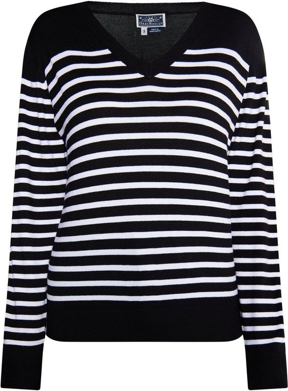 Dreimaster - Gebreide Trui - Zwart Wit - Dames