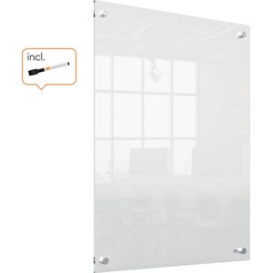 Nobo Draagbaar, Droog Uitwisbaar Mini Whiteboard voor aan de Muur -  600 x 450 Millimeter - Inclusief Whiteboard Marker - Transparant Acryl