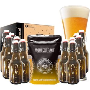 SIMPELBROUWEN® - Bottelset met Weizen Bierpakket - Bierbrouwpakket - Zelf bier brouwen pakket - Startpakket - Gadgets Mannen - Cadeau - Cadeau voor Mannen en Vrouwen - Bier - Verjaardag - Cadeau voor man - Verjaardag Cadeau Mannen