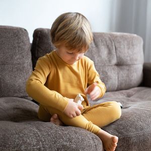 Wollen baby- kindertrui - Merinowol - Harvest Gold 134