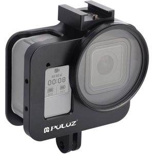 PULUZ behuizing CNC aluminium beschermende kooi met 52 mm uv lens voor GoPro HERO8 zwart
