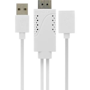 USB Female Kabel MHL Naar HDMI Male En USB Male Smartphone/Tablet - Wit