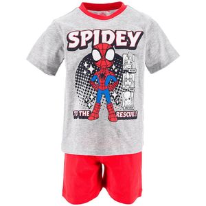 Spiderman - Shortama - Maat 92 - Grijs met rood - Spidey - Pyjama - Katoen