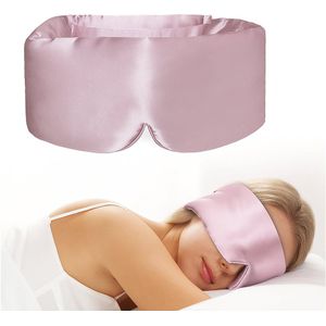 Luxe Full Face Slaapmasker - Roze - Zijdezacht & Lichtdicht - Verstelbaar - Luxe Oogmasker - Geschikt voor Zijslapers