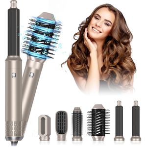 6-in-1 Haardrogerborstel en Stylingtool voor Haarstyling, Föhnen en Krullen