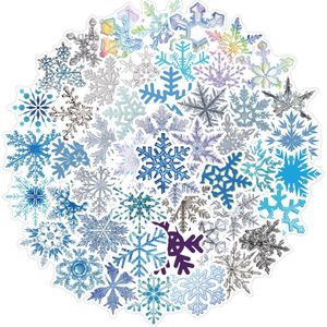 Winkrs | Sneeuwvlok Stickers | Sneeuw, winter, ijs, frozen | 50 stuks Kerststickers