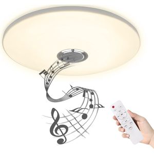 Aufun dimbare LED-plafondlamp met luidspreker 60W, dimbare LED-plafondlamp met afstandsbediening