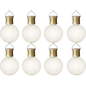 Lumineo Solar led hanglamp - set 10x - zonne-energie - kunststof - warm wit