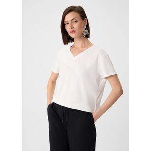 comma - T-Shirt - Geborduurd - V-hals