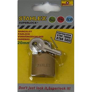 Hangslot - Stahlex - Superlock - Extra safe - 20 mm - Hangslot voor o.a. Fietsen, brommers of uw reiskoffer/tas - Veiligheidscategorie A