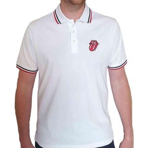 The Rolling Stones - Classic Tongue Polo shirt - 2XL - Wit