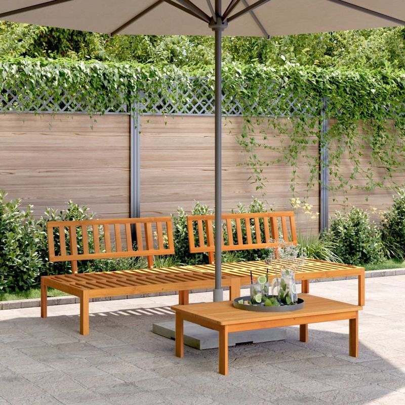 vidaXL - Tuinmiddenbanken - 2 - st - pallet - massief - acaciahout