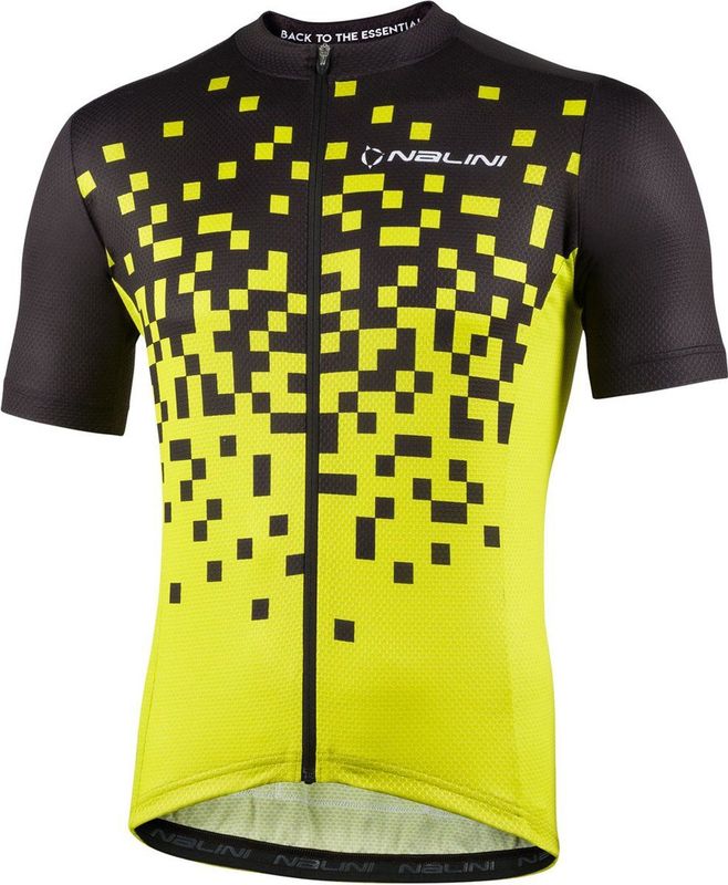 Nalini - Heren - Fietsshirt - Korte Mouwen - Wielrenshirt - Zwart - Geel - NEW ATLANTA