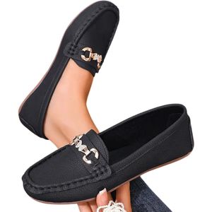 Bovista Loafers Dames - Met Hak - Damesschoenen - Instappers - Zwart - Maat 38