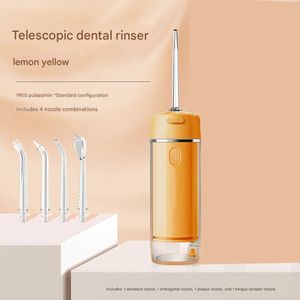 Draagbare waterflosser voor thuisgebruik, elektrische puls-tandreiniger, verwijderaar van mondvlekken, waterspray tandzijde - geel
