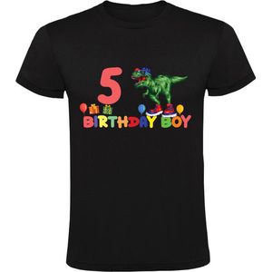 Birthday boy 5 jaar Kindershirt | Verjaardag | Jarig | Dino | Dinosaurus | World | Dinosauriërs