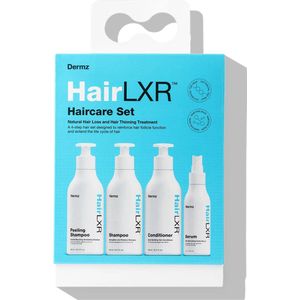Dermz HairLXR HAIRCAT Set – Intense Verzorgingskit voor Dikte & Groei 4 stappen: peeling shampoo, shampoo, conditioner, serum