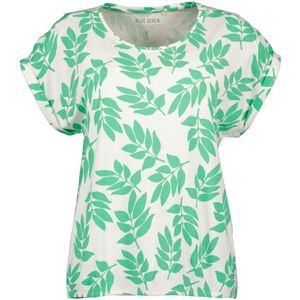 Blue Seven - Shirt 105863 groen/wit print ronde hals - maat 46