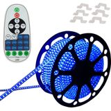 LED Strip Blauw - 10 meter in een ROL - 220V - 2835SMD - 180L/M - IP65 - Met IR 23 knops afstandsbediening