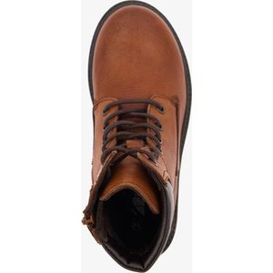 Groot leren jongens veterboots cognac - Maat 33