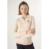 Felix Hardy - Gebreide Polo Trui - Beige - Polo Kraag - Dames