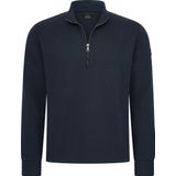 Mario Russo Pique Longsleeve Shirt - Trui Heren - Sweater Heren - Coltrui Heren - M - Navy