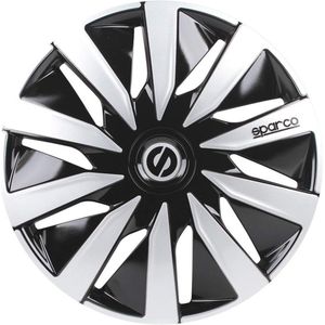 Wieldoppen 13 Inch Zwart/Zilver - Set van 4 Stuks voor Auto