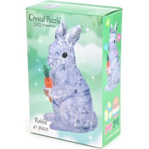 Crystal puzzel 41 stukjes konijn wit (helder)