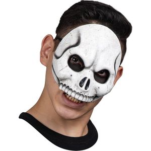 Partychimp Skelet Skull Schedel Wit Half Masker Halloween Masker voor bij Halloween Kostuum Volwassenen - Latex - One Size
