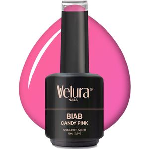 Velura® BIAB - Builder in a Bottle - 15ml Candy Pink - Liquid Builder Gel - BIAB Gel Nagels - Flexibel & Dimethicone Hechting - HEMA- & TPO-vrij