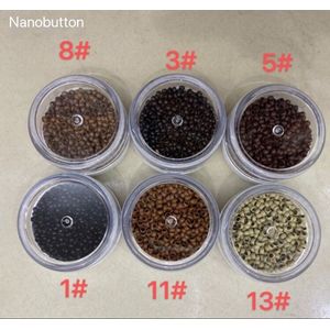 microringen 200Stuks, kleur # 8 Donker Blond, Voor het inzetten van hairextensions. Diameter 5 mm.