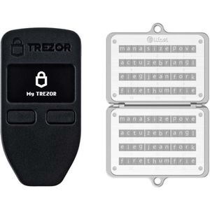 Trezor One Bundel + Ellipal Seed Phrase Steel - Hardware Wallet - Seed Phrase Protector - Zwart