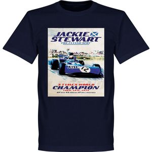 Jackie Stewart Poster T-Shirt - Navy - XXXXL