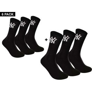 New York Yankees - 6-Pack Crew Socks - Sokken Bundel - 27 - 30 - Zwart
