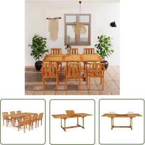 The Living Store 7-delige Tuinset massief teakhout - Tuinstoel - Teak Meubilering - Buitentafel - Lounge Set - Eetkamerset