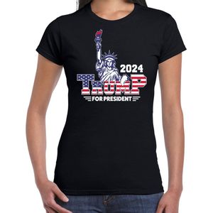 Bellatio Decorations T-shirt Trump dames - vrijheidsbeeld - fout/grappig voor carnaval XL