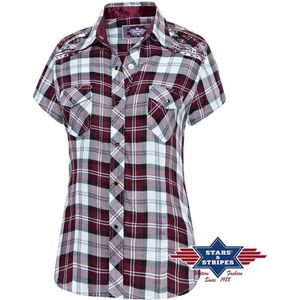 Dames Western Blouse Pasadena short Stars&Stripes maat XL