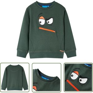 vidaXL Kinderkleding - Kindertruien - Kindertrui 92 donkergroen - Meisjestrui - Jongenstrui - Groene Trui